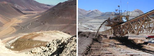 The dry stack and plough on the distribution conveyor